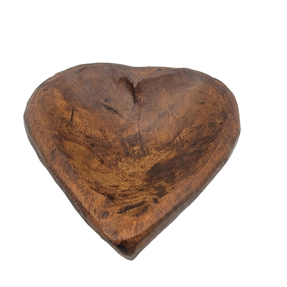 HANDCARVED wooden heart - Picture 2 of 9